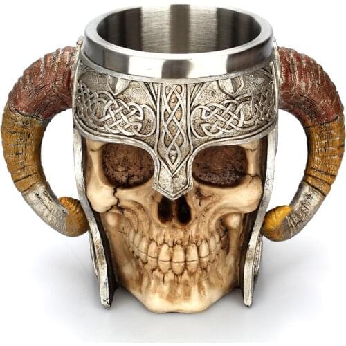 550ml Skeleton Knight Claw Resin Cup Cross Border Hot Selling Shuangyang Angle Stainless Steel Drinking Glass Office Glass