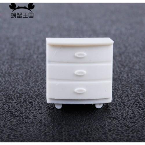 6pcs 1:25 1:30 Bedside Table Cabinet Model Decorative Miniature Furniture Model Living Room Bedside Table Toys