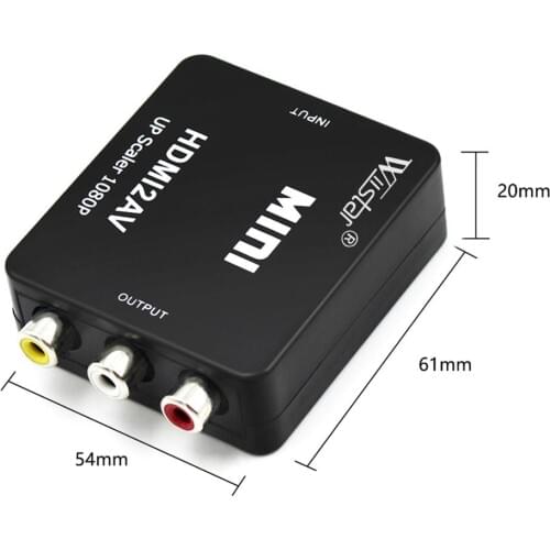 HDMI To RCA AV/CVBS Adapter HD 1080P Mini HDMI2AV Video Converter BOX For PS3 VCR DVD PALMTSC PC (BLACK OR WHITE)