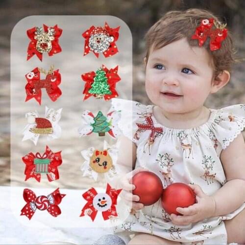 1 Pieces Lytwtws Baby Girl Cartoon Cute Kawaii Christmas Infant Hair Accessory Newborn Gift Toddlers Clips Hairpins