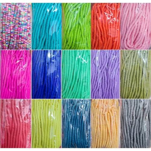 4/6/8mm 40Cm/Strip Flat Round Polymer Resin Clay Beads Chip Disk Loose Spacer Handmade Beads For DIY Jewelry Making Bracelets