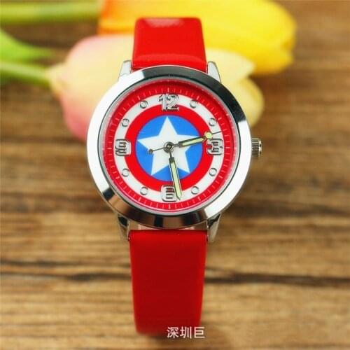 Disney Captain America Kids Watch Marvel Shield Anime Figure Watches Children Quartz Watches for Girls Boys Gifts Toys