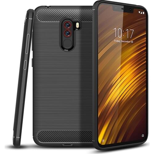 For Xiaomi Pocophone F1 Case Carbon Fiber Shockproof TPU Back Cover Case for Xiaomi Pocophone F1 Poco F1 Case Silicone Cover