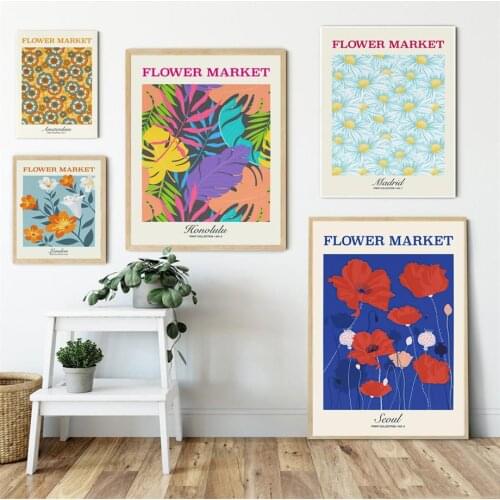 Abstract Botanical Tropical leaves Flower Wall Art Canvas Painting Nordic Posters And Prints Wall Pictures For Living Room Decor