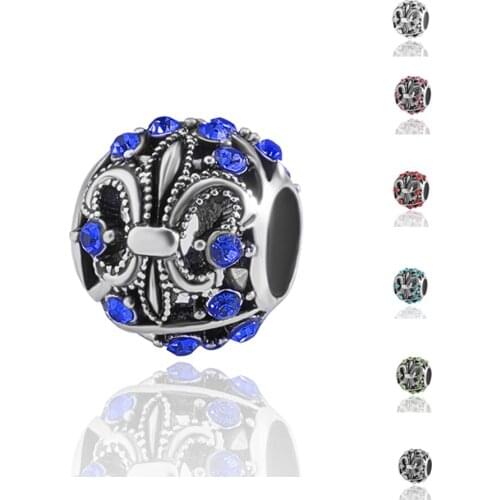 HPXmas Wholesale 5pcs/lot Charm for Bracelet Make Jewelry Crystal Bead DIY Bracelet Zircon Spacer Beads