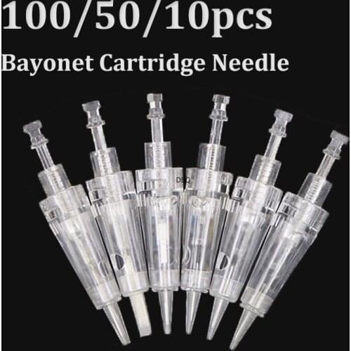 100/50/10p Bayonet Cartridge Needle 1D 1R 2R 3R 3F 5R 5F 7R 7F Permanent Makeup Needle for Dr.pen Mym Pen Makeup Tattoo Machine