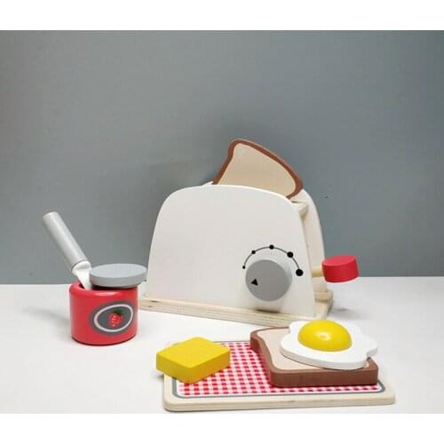 House toy wooden bread machine breakfast combination afternoon tea early education simulation toy children chef toy