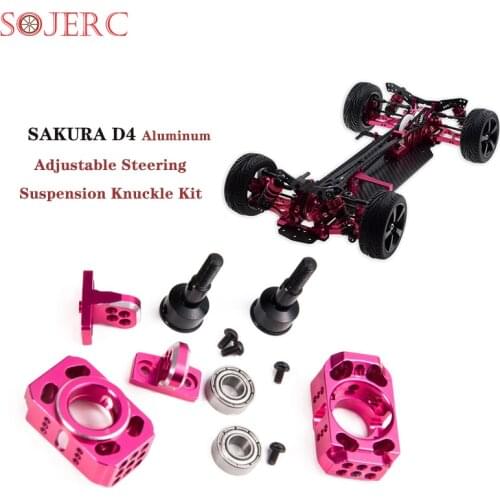 SOJERC Sakura D4 Knuckle Kit Aluminum Adjustable Steering Suspension Knuckle Kit For RC Sakura D4 AWD RWD