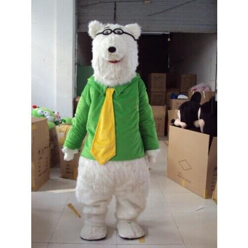 Polar Bear Mascot Costume Suits Party Game Dress Adult Cosplay Outfit Clothing @ Event Unisex Cartoon Apparel Cosplay Halloween
