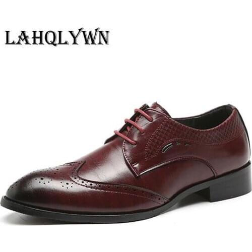 LAHQLYWN Mens Leather Shoes