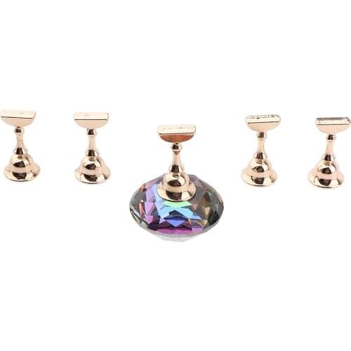 1 Set Magnetic Nail Tips Stand Holders Practice Crystal Stand Base Display Tools for Nail Art Salon DIY