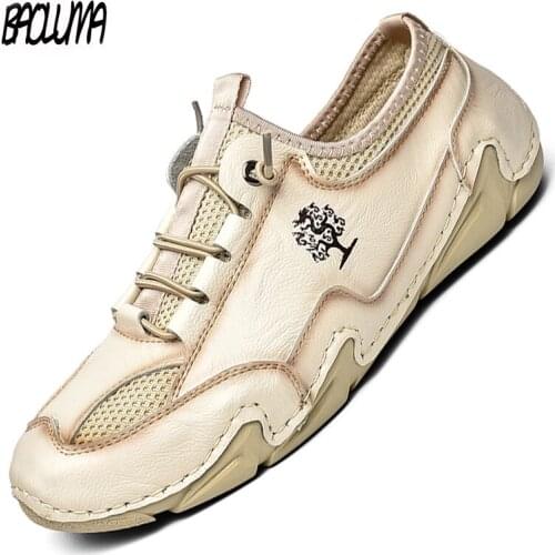 New Summer Mens Casual Shoes Spring Outdoor Shoes Men Casual Shoes Comfortable Mesh Mens Sneakers Men Driving Shoes Size 38-48