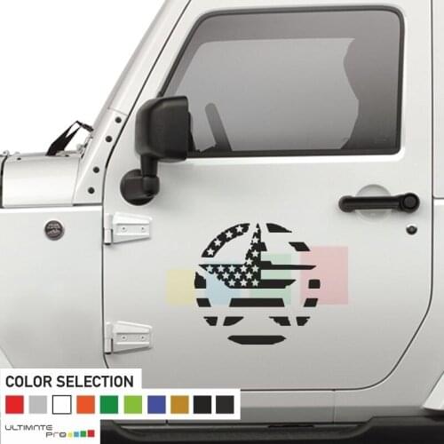 For 2xDecal sticker top wrangler door Side Panel Guard Rugged Ridge plate lip Car Styling