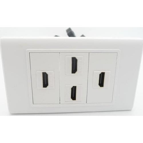 Five ports HDMI wall plate with back side short cable