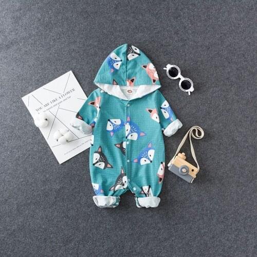 2020 new single layer baby clothes newborn romper baby jumpsuit hooded childrens climbing romper