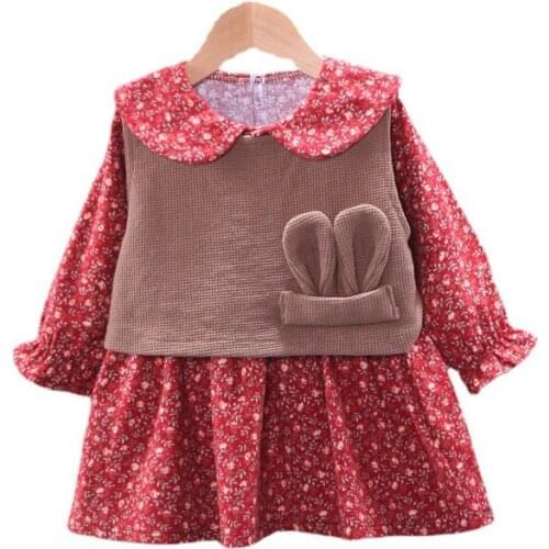 New Autumn Baby Girls Clothes Children Cartoon Vest Cotton Dress 2Pcs/Sets Kids Fashion Tracksuit Spring Toddler Casual Clothing