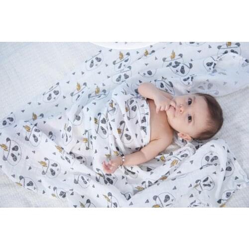 50pcs 70%Bamboo+30%Cotton Baby Muslin Swaddle Blankets Soft Breathable Baby Warp Infant Bath Towel Wrap Baby Swaddle