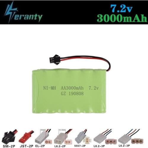 3000mah 7.2v Rechargeable Battery For Rc toys Car Tanks Robots Gun NiMH Battery AA 7.2v 2400mah Batteries Pack For Rc Boat 1PCS