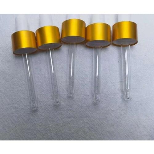 5ml 10ml 15ml 20ml 30ml 50ml 100ml 18-410 glass dropper gold/sliver/black aluminum Cap with rubber bulb and glass pipette