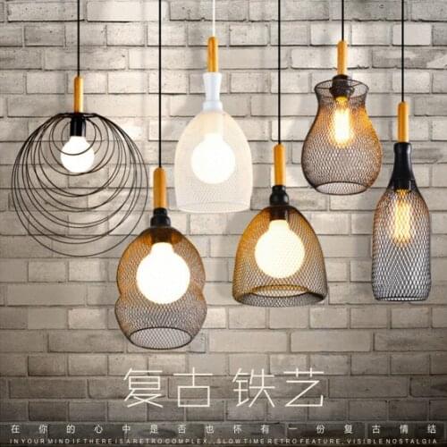 Loft Style Iron Wood Art Droplight Modern LED Pendant Light Fixtures For Living Dining Room Bar Hanging Lamp Indoor Lighting