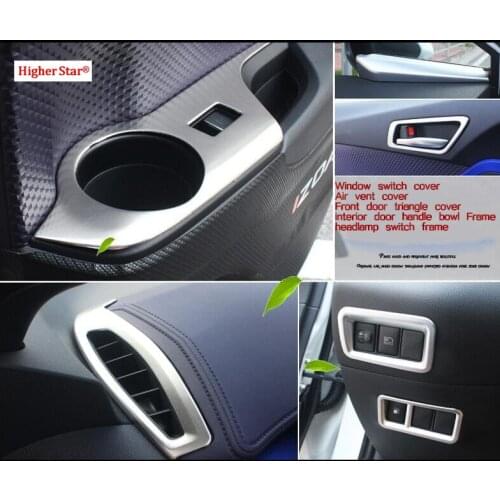 Interior door bowl frame,headlamp switch frame,Front door triangle cover,window switch cover,vent cover for TOYOTA C-HR 2016
