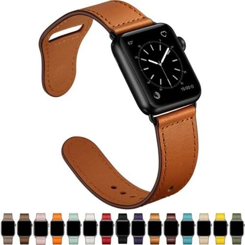 Strap for apple watch band 44mm 40mm 38mm 42mm leather belt smart watch wristband bracelet correa for iwatch series 6 SE 5 4 3