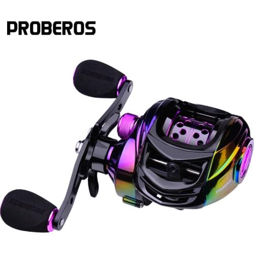 PROBEROS 9+1BB Fishing Reel Carbon Shell Lightweight 7.2:1 Gear Ratio Max Drag 10KG Baitcasting Reel Casting Wheel Fishing Tool