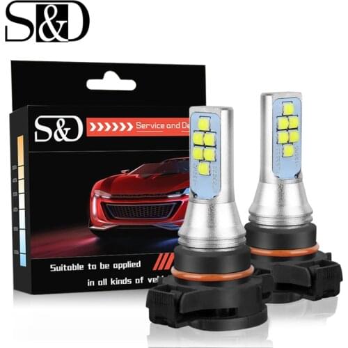 S&D 2pcs PSX24W LED Fog Bulbs 1400LM Car Light Canbus Daytime Running Light DRL Lamp Drving Bulb Auto 12V 6000k White