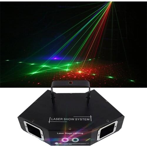Sector 4 Beam Dj Laser RGB Pattern Line Scan 2 IN 1 Lazer Good Effect For Fog Machine Stage Lighting Wedding Night KTV Club