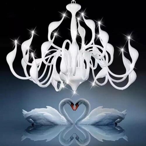 Modern Led Swan Chandelier Lighting With G4 Led Bulb Chandeliers For Living Room Bedroom Nordic Design Wrought Iron Chandelier