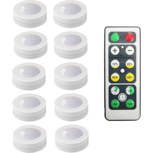 Cabinet Light Wireless Dimmable Touch Sensor LED Night Lamps Battery Powered Remote Control Suitable for Kitchen Stair Bedroom
