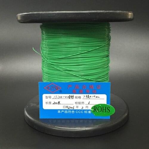 Telflon cable high temperature ultra-fine wire OD 0.7mm inner core 7/0.12 tinned copper wire 200 meters/roll welding line