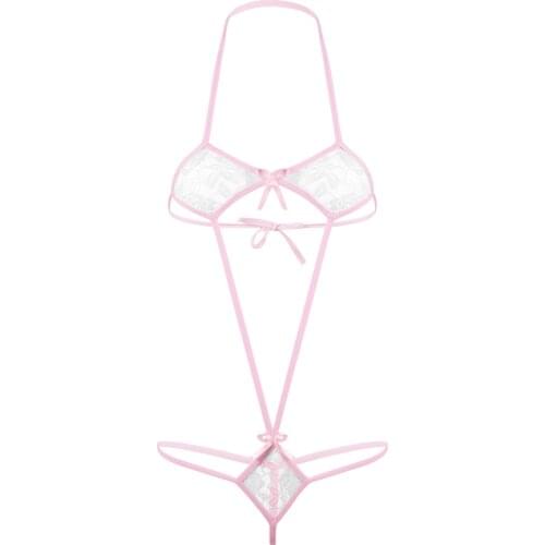 Women Erotic Lingerie Teddies Bodysuit See Through Sissy Catsuit Backless Thong Bodysuit Bikinis Swimwear Club Parties Nightwear