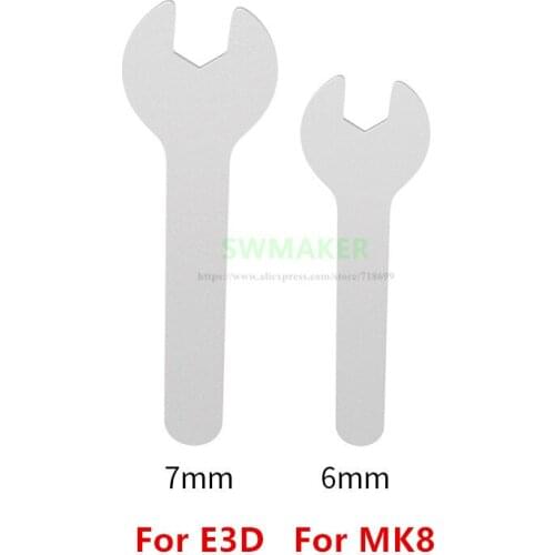 1pcs 6mm/7mm Nozzle Spanner, carbon steel Open spanner for MK8 / V6 3D printer parts