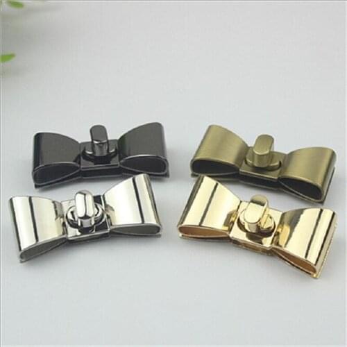 10 pieces / lot) luggage hardware accessories metal decorative bow twist lock DIY handbag repair hardware