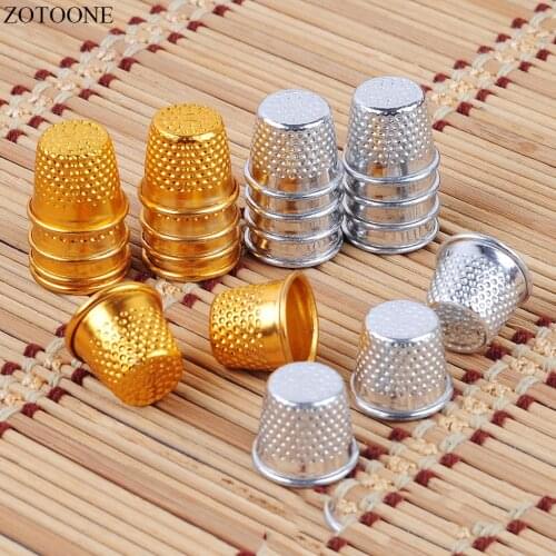Sewing Thimbles Metal Finger Protector Tools Silver Gold Color Sewing Thimbles DIY Craft Accessories 10pcs F