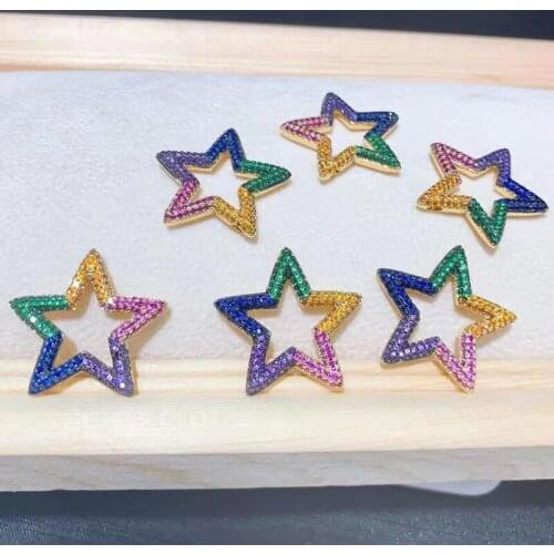 2pcs/lot Womens High Quality Classic stars-shaped jewelry accessories Pendant and Earrings，gold inlaid with high quality zirco