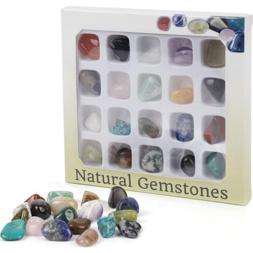 20PCS/Box Random Natural Crystals Stones Fossiles Healing Chakra Raw Minerals Agates Specimen Education Home Decor Crafts Gift