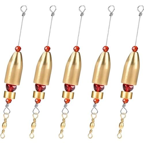 5 Pieces Pre-rigged Carolina Rigs With Brass Sinker Glass Beads Swivel