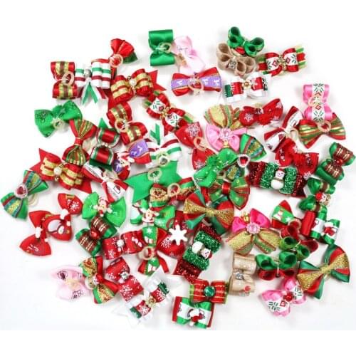 Christmas Pet Puppy Dog Cat Hair bows Dog Hair Accessories Mix Styles Dog Grooming Pet Suppliers 60/120pcs