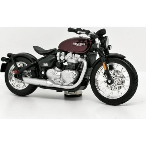 Bburago 1:18 Triumph Bonneville Bobber red Scale Model Bikes Die-cast Motorcycle