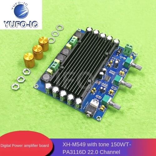 Free Ship 1pcs XH-M549 Digital Power Amplifier Board dai yin Call 150W TPA3116D2 Digital Audio Amplifier Board 2.0-Channel x-0.2