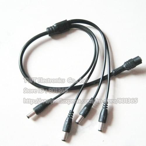Free shipping 100Qty DC 1 to 4 Power Cable for CCTV Camera, CCTV Camera DC Female to 4 Male Power Splitter Cables TWT 801365