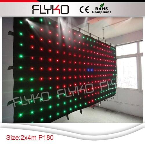 Free shipping p18 4x2m best price flexible indoor led video cloth,text, gif display