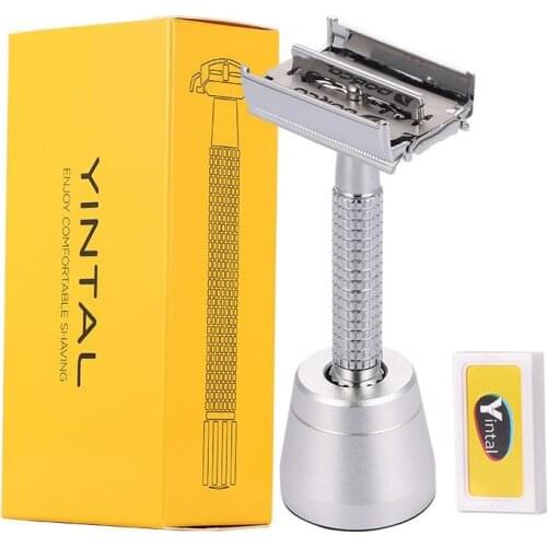 Safety Razor Long handle Brass Double Edge For Men Barber Shaver Mens Manual Classic Barber Shaving