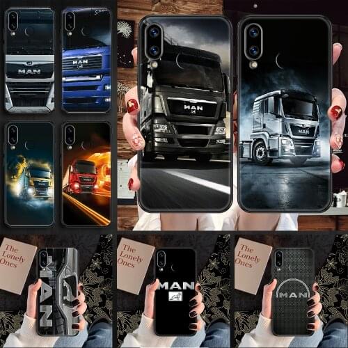 Man trucks Phone case For Huawei Honor 6 7 8 9 10 10i 20 A C X Lite Pro Play black silicone shell soft hoesjes painting bumper