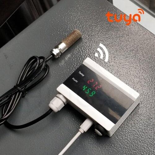 Tuya WiFi Temperature Sensor Humidity Detector Smart Life App Alert Home Thermostat Control Alarm Remote Monitor Digital Display