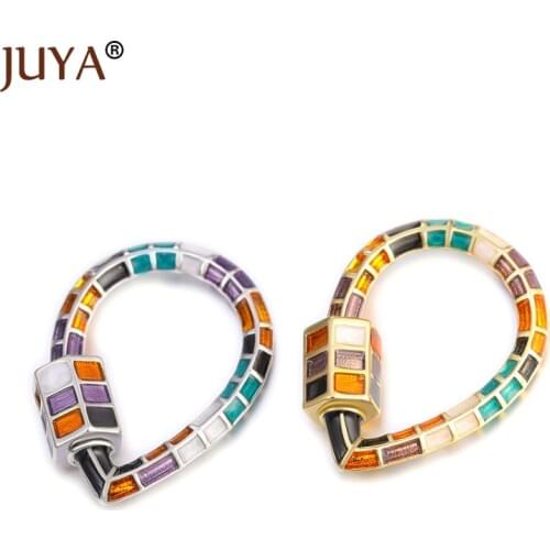 Juya Colorful Droppings Shape Spiral Clasps Trendy Jewelry Making Chain Pedant DIY Necklace Bracelets Handmade Accessories