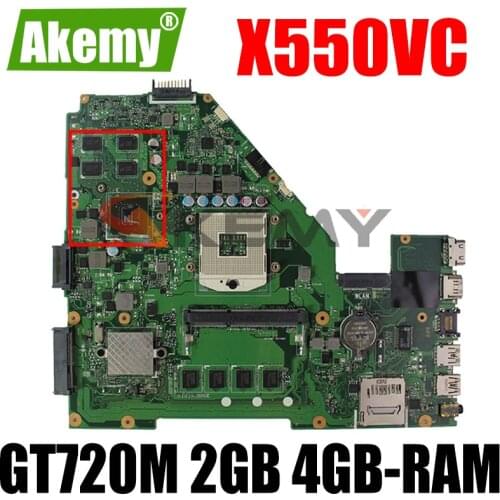 X550VC GT720M 2GB VRAM 4GB RAM Motherboard REV 3.0 For ASUS R510V X550V X550VC A550V Laptop Mainboard 100% Tested free shipping