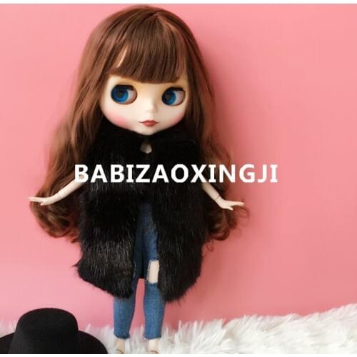 1/6 Fashion doll clothes Doll Accessories imitation fur vest for blyth clothing 30cm doll accessory for barbie